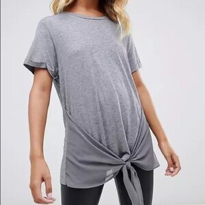 Y2K All Saints Gray Yato Knot Front T Shirt Small Graphic Tee